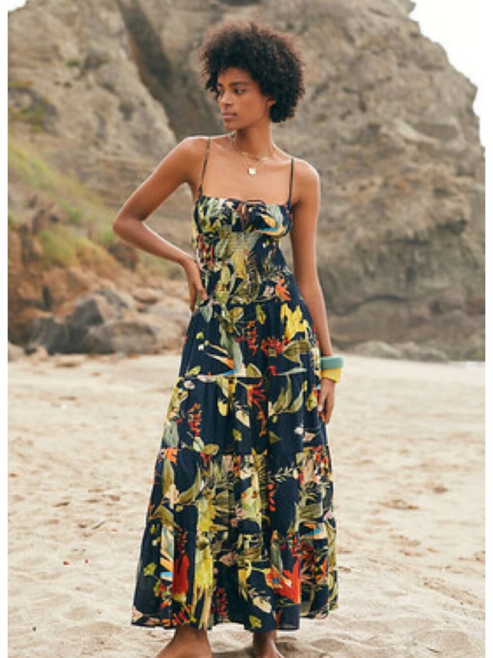 Anthropologie Josephine Smocked Drop-Waist Maxi Dress